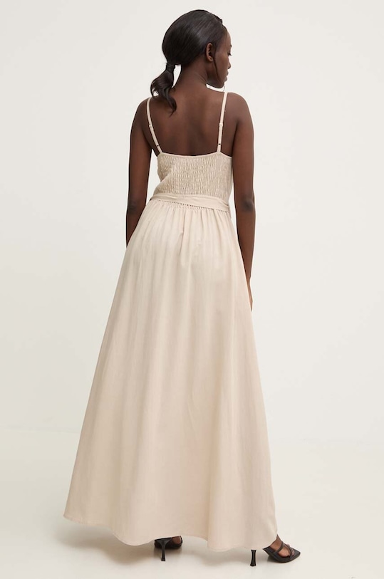 Odzież Answear Lab sukienka z lnem d855.ijs beżowy