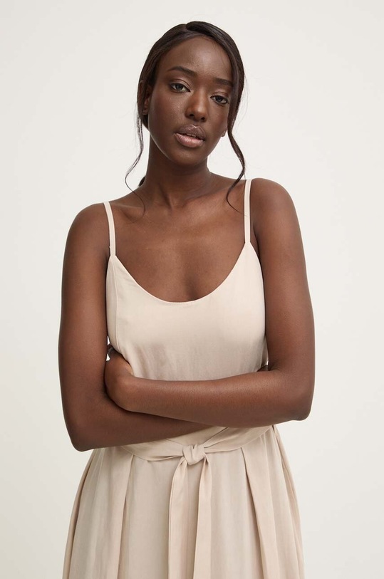 Answear Lab sukienka z lnem beżowy d855.ijs