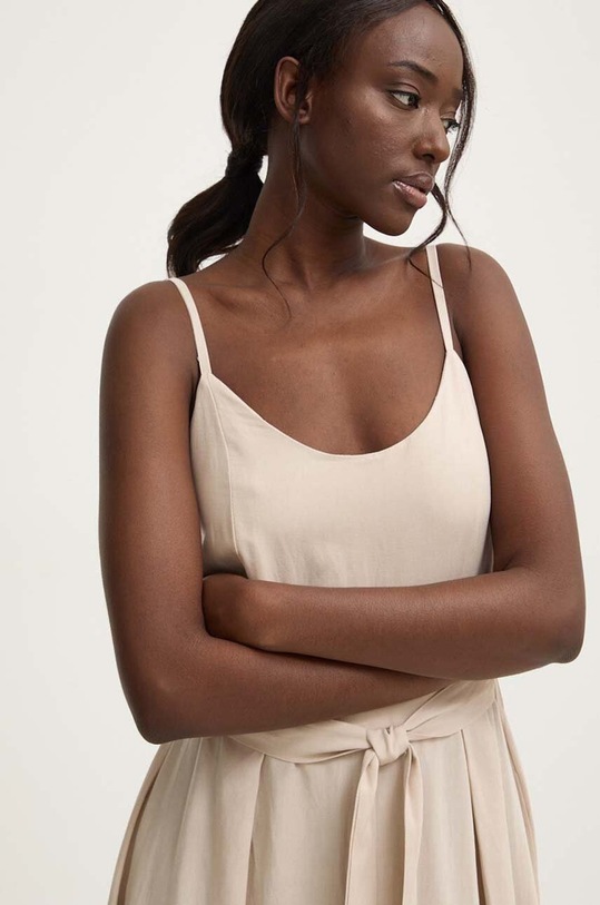 Answear Lab sukienka z lnem d855.ijs beżowy