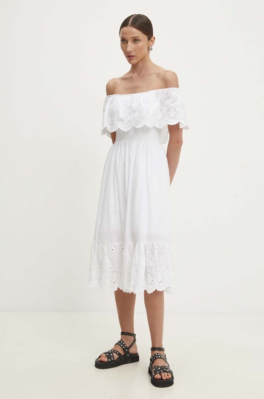 Answear Lab rochie din bumbac 23237.TMS alb WZ24