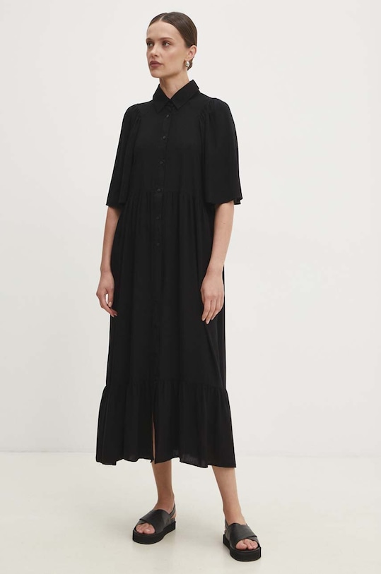 Šaty Answear.LAB midi černá 5557.TKK