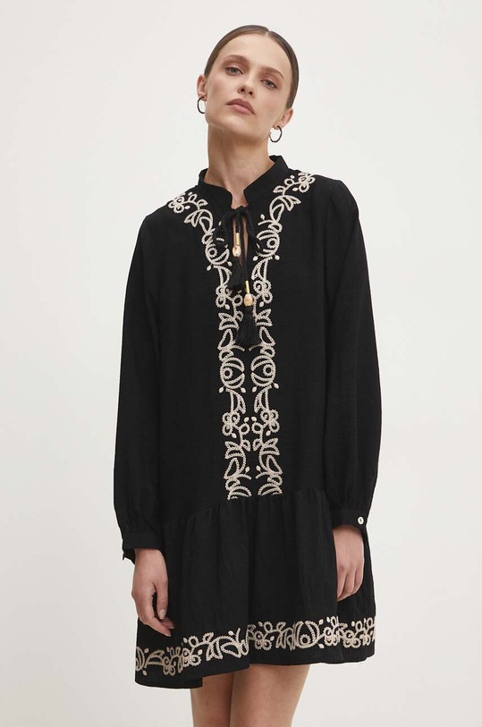 Šaty Answear.LAB nášivka černá SNG5.TKK