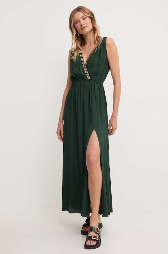 Answear.LAB sukienka rozkloszowany zielony 26305018.HWK