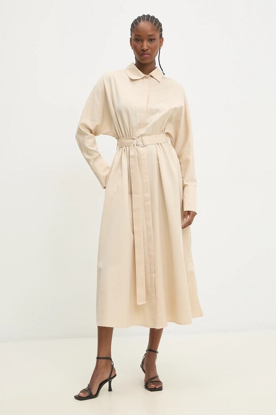 Pamučna haljina Answear.LAB SNG19.TKK bež WZ24