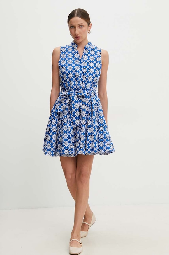 Bavlněné šaty Answear.LAB mini modrá 4495.HWK