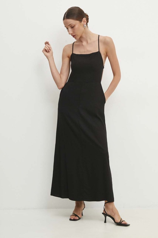 Answear Lab sukienka lniana casual czarny LD1019.HMS