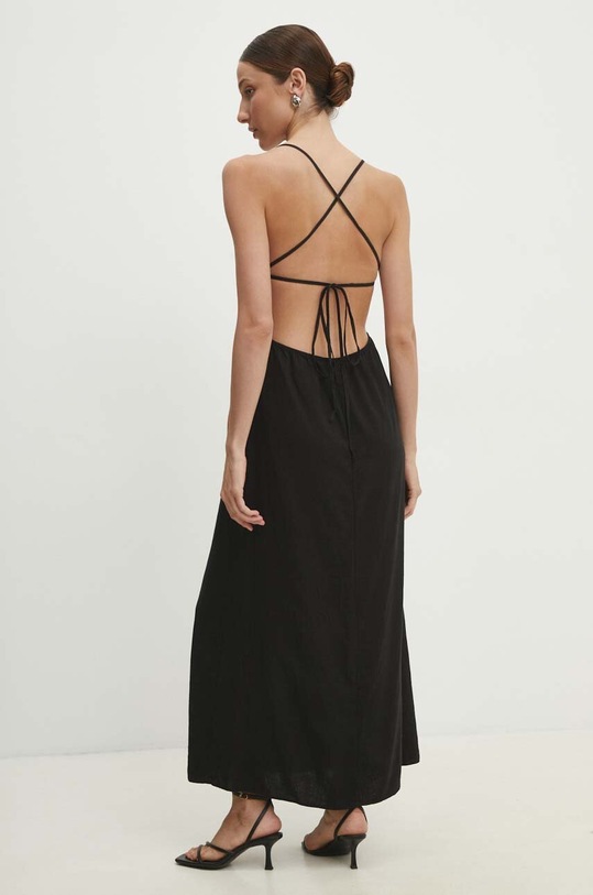 Odzież Answear Lab sukienka lniana LD1019.HMS czarny