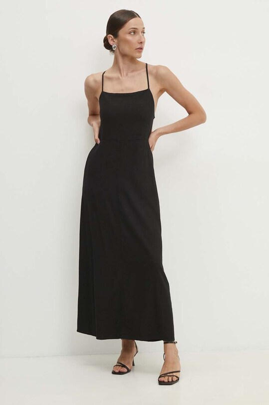 Answear Lab rochie din in negru LD1019.HMS
