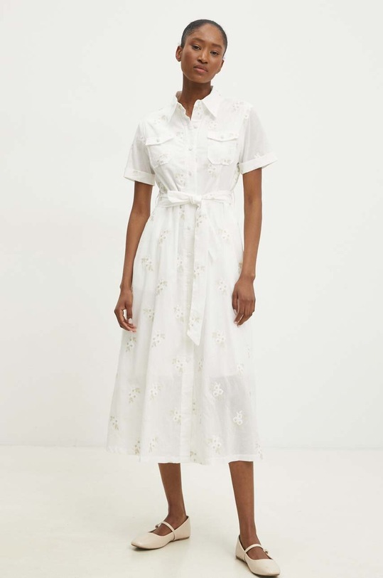 Хлопковое платье Answear.LAB короткий белый 26473.ijs
