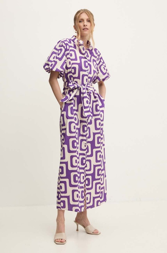 Answear Lab sukienka wzorzyste fioletowy 95237ab.ijs