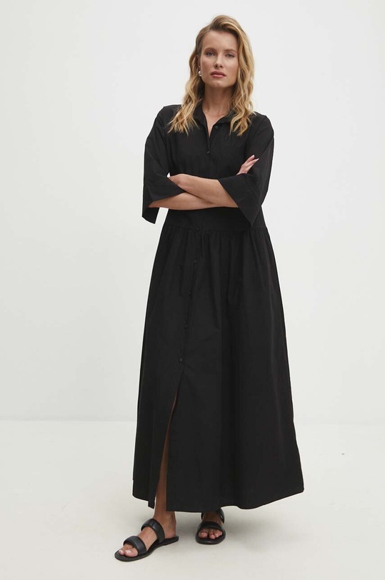 Answear Lab rochie din bumbac 1575.TMS negru WZ24