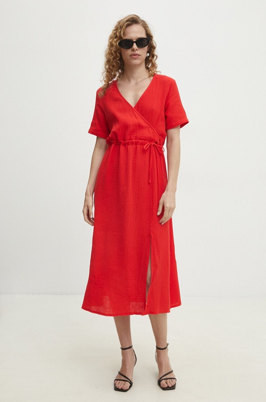 Odjeća Pamučna haljina Answear.LAB ps8867.fjs crvena