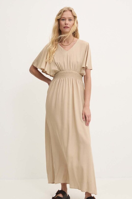 Answear Lab rochie maxi bej hq3556.fjs