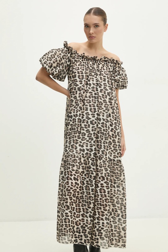 Памучна рокля Answear.LAB животински бежов 4721M21.hos