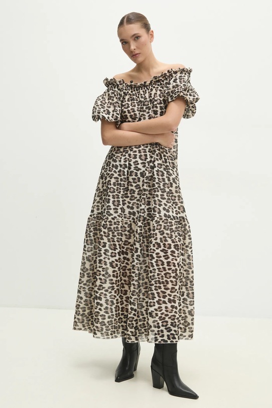 Памучна рокля Answear.LAB 4721M21.hos бежов WZ24