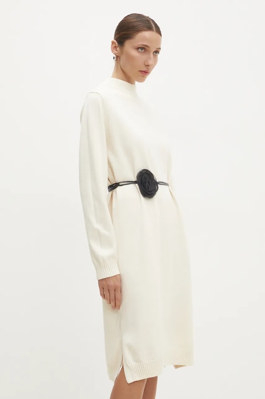 Answear.LAB sukienka z elastanem beżowy 1019.HLK