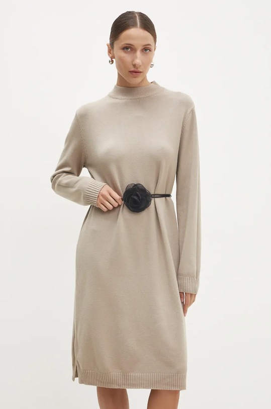 Šaty Answear.LAB 1019.HLK béžová WZ24