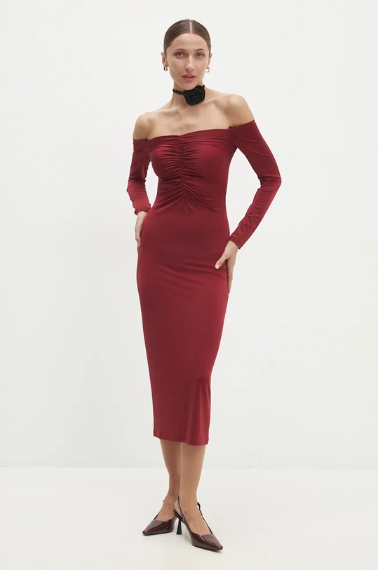 Answear Lab rochie 111313.tos burgundia WZ24