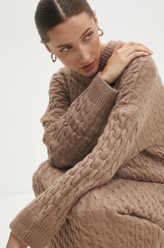 Answear.LAB sukienka 231041.tos. brązowy WZ24