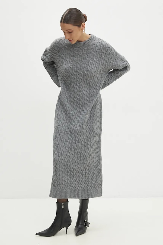 Šaty Answear.LAB pletenina sivá 231041.tos.