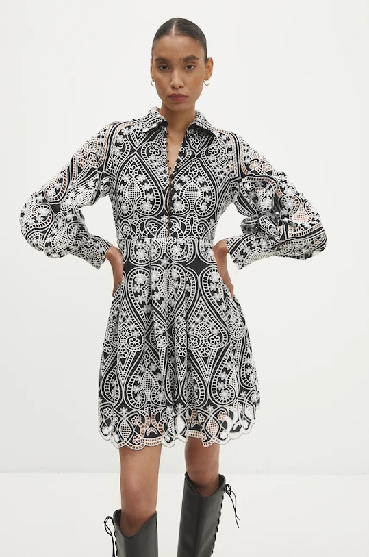 Answear Lab rochie cu guler negru mkj13218.IKK