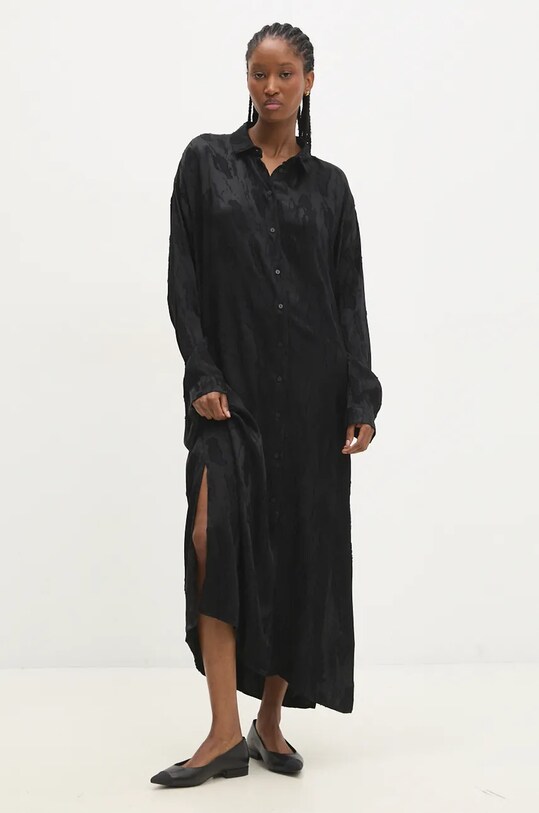 Answear Lab rochie din mătase 7210.tos negru WZ24