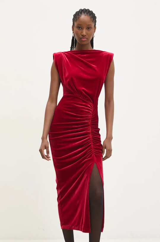 Answear.LAB sukienka midi czerwony 2492.tos