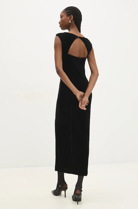 Answear Lab rochie de catifea midi negru 2542.tos