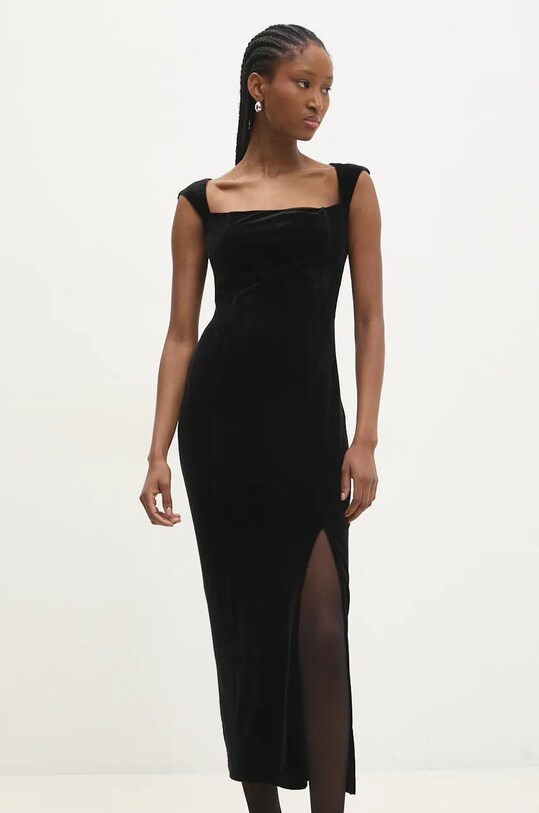 Answear Lab rochie de catifea 2542.tos negru WZ24