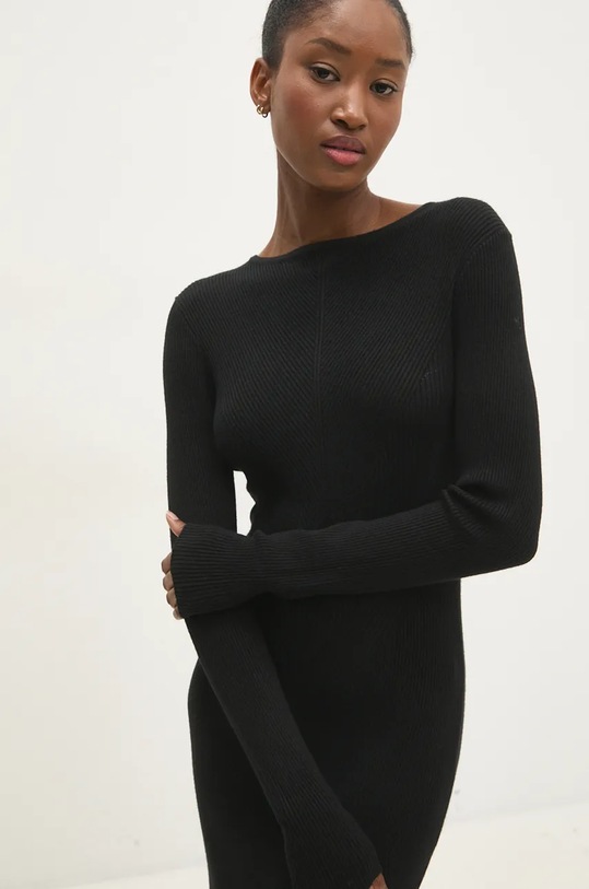 Šaty Answear.LAB 1027.ILK černá WZ24