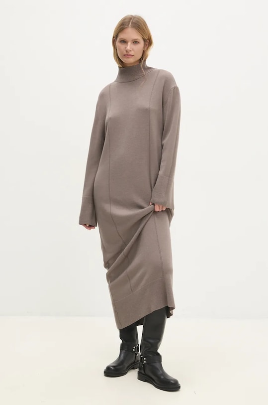 Šaty Answear.LAB pletenina sivá 893324.ilk