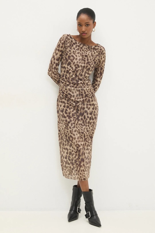 Answear Lab rochie midi bej BR5511.hos
