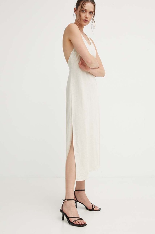 Lněné šaty Answear.LAB KB23R1227.HWK béžová WZ24