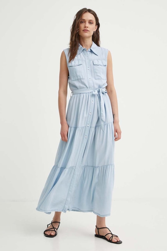 Džínové šaty Answear.LAB maxi modrá LAF36.HWK