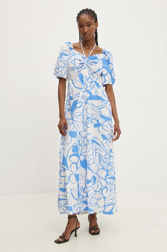Answear Lab rochie din bumbac diamant albastru v3391.fh