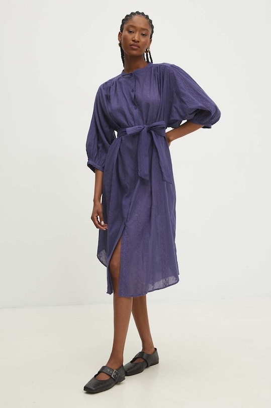 Odzież Answear Lab sukienka bawełniana kc798.fkk niebieski