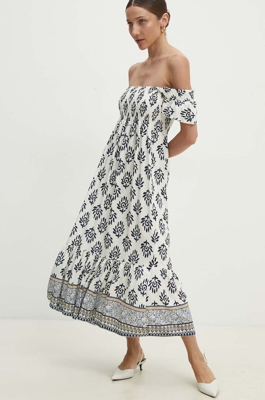 Answear Lab rochie rotund alb 907714.HMS