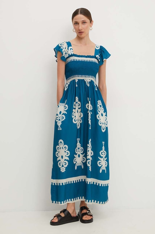 Φόρεμα Answear.LAB εμπριμέ τιρκουάζ MR21522.HWK