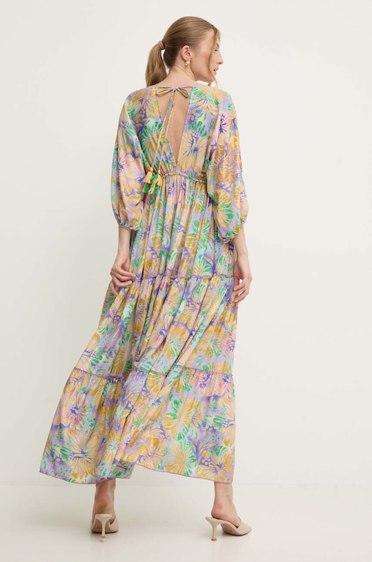Answear Lab rochie de mătase maxi multicolor g28rm.wms