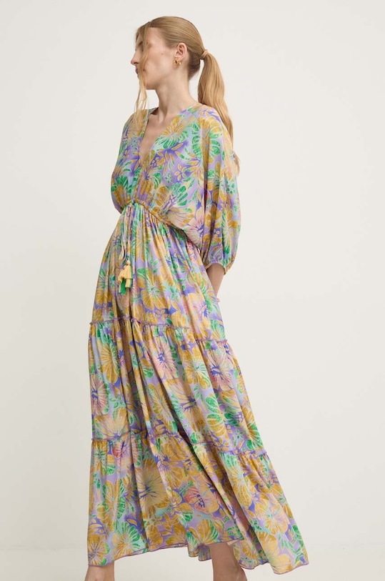 Answear Lab rochie de mătase multicolor g28rm.wms