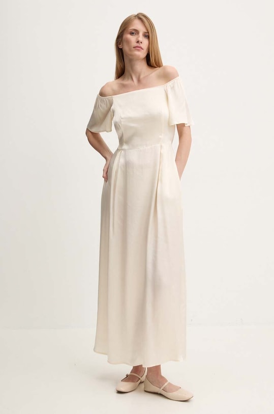 Answear Lab rochie maxi bej d865.ims