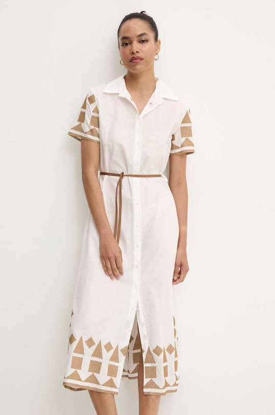 Answear Lab rochie din bumbac 2807.IKK alb WZ24