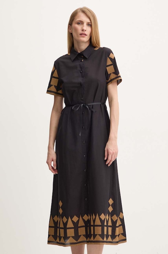 Bavlněné šaty Answear.LAB 2807.IKK černá WZ24