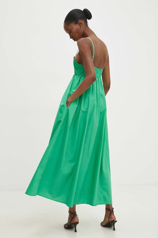 Bavlněné šaty Answear.LAB maxi zelená 5098.IKK