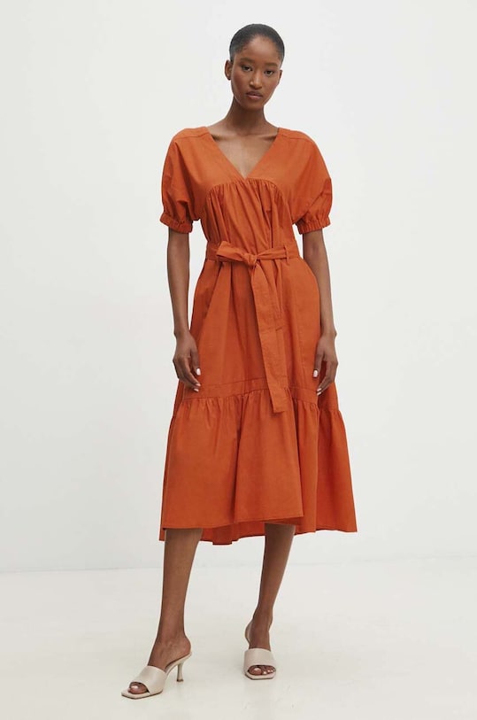 Бавовняна сукня Answear.LAB casual помаранчевий 4221.IKK