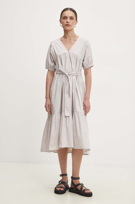 Answear Lab rochie din bumbac mini bej 4221.IKK