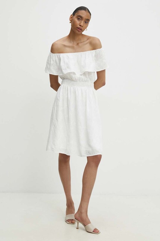 Answear Lab rochie din in mini alb 8610.ims