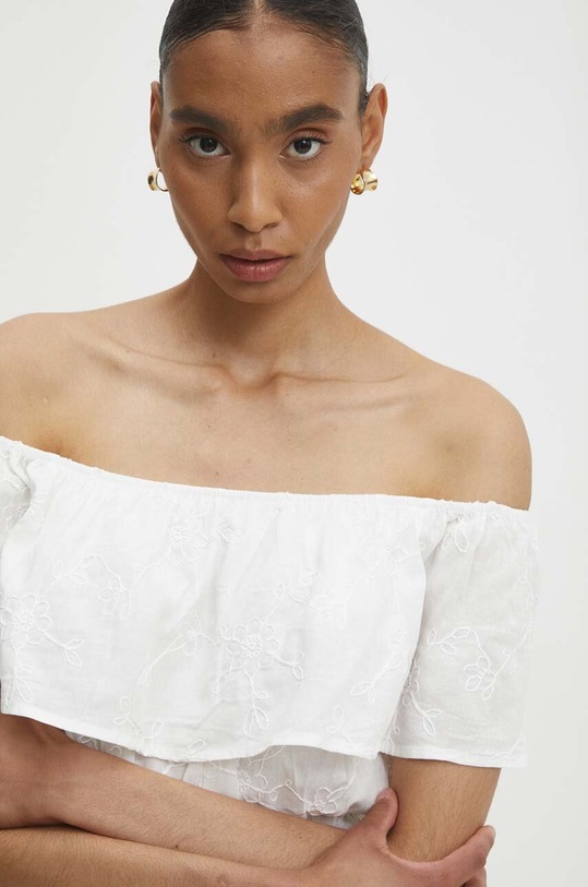 Lněné šaty Answear.LAB bílá 8610.ims