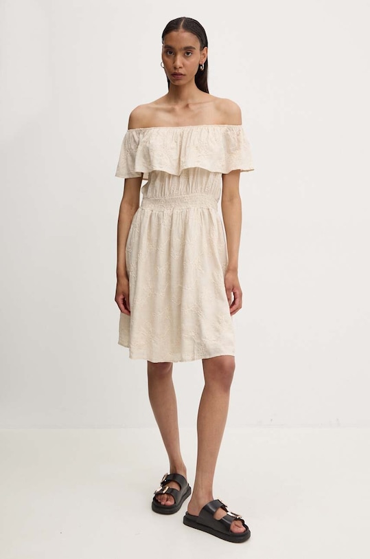 Answear.LAB sukienka z lnem 8610.ims beżowy WZ24