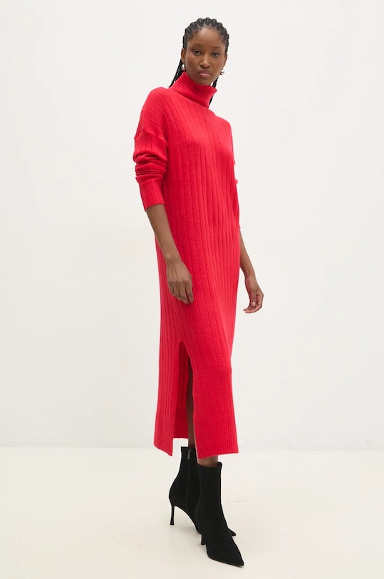 Šaty Answear.LAB midi červená LKD.230AUSTIA.ums